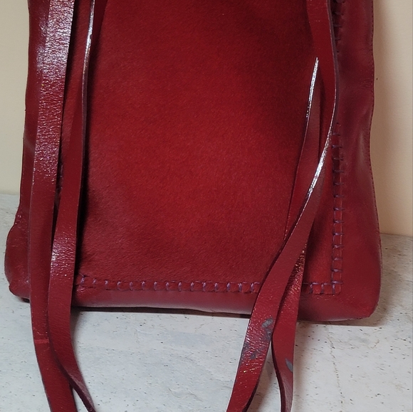 Red Leather and red Pony hair at Front Shoulder bag - Picture 14 of 15
